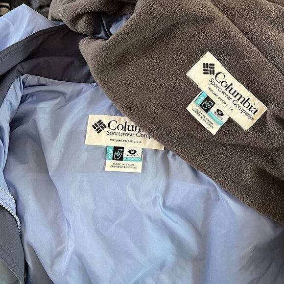 COLUMBIA Bugaboo 3-IN-1 Fleece Interchange Hooded Ski Snowboard Jacket Coat M - Picture 15 of 15